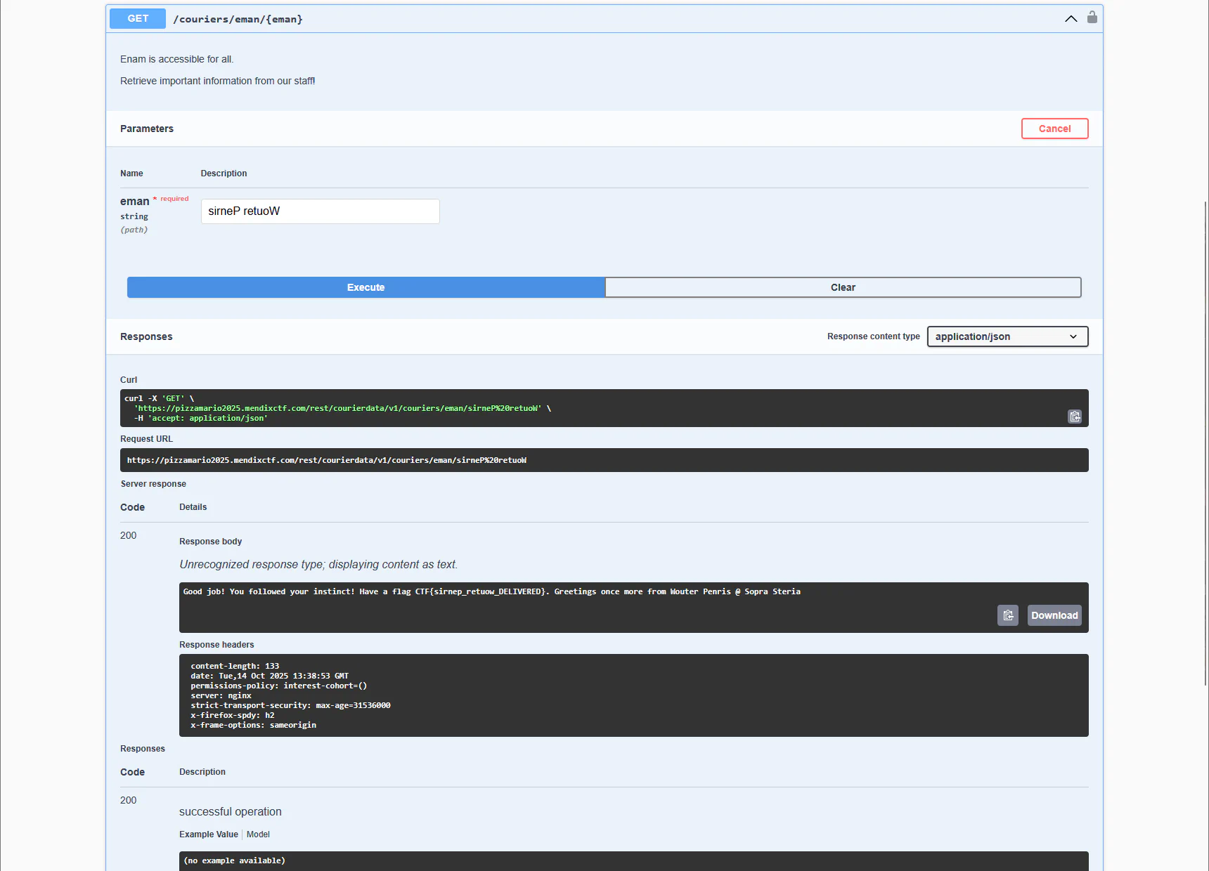 rest-doc gives a response with the flag if the field eman (name) is set to sirneP retuoW 