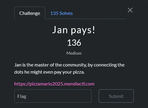 Jan is the master of the community, by connecting the dots he might even pay your pizza.